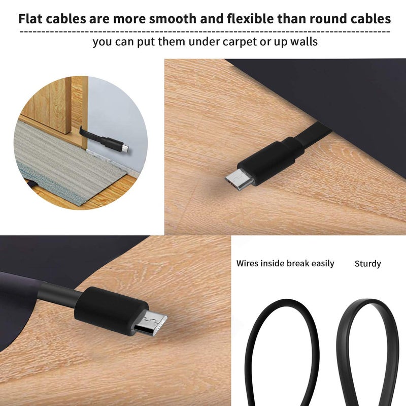 Uogw 2 Pack 20FT Power Extension Cable for Wyze Cam v4,WyzeCam,Wyze Cam Pan,WYZE Cam OG,NestCam Indoor,Blink,Amazon Cloud Camera,USB to Micro USB Charging and Data Sync Cord (Not for Wyze Cam Pan v3) - Image 4